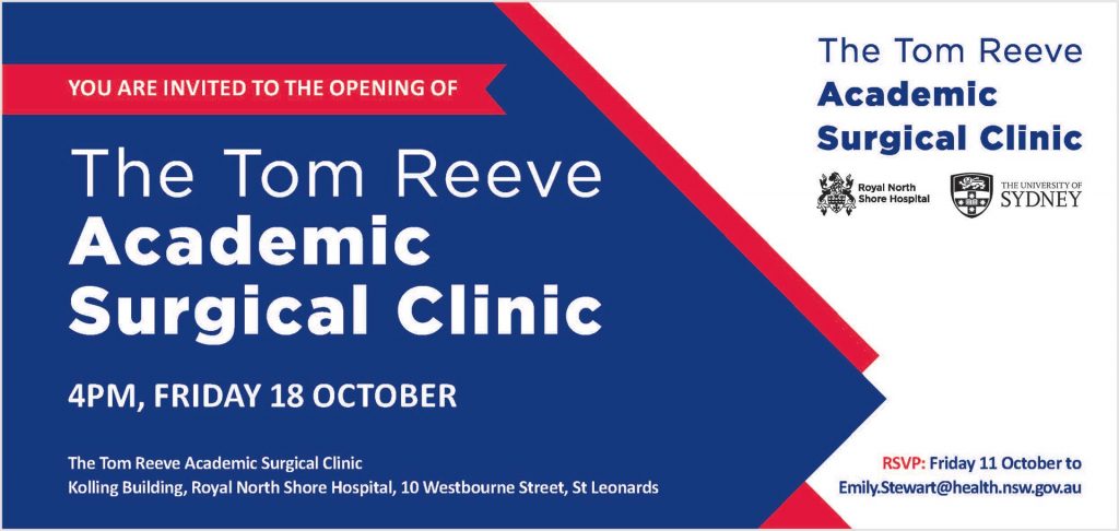 Opening of the Tom Reeve Academic Surgical Clinic